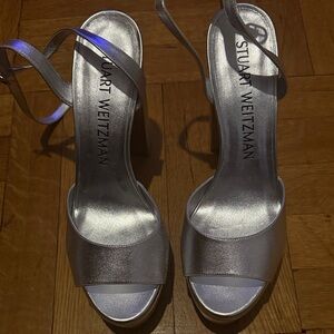 Stuart Weitzman Metallic Silver Heels
